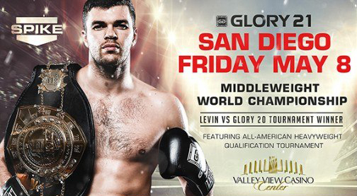 Артем Левин проведет защиту титула чемпиона на турнире GLORY 21