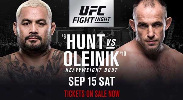Бой Алексей Олейник vs. Марк Хант  возглавит турнир UFC в Москве