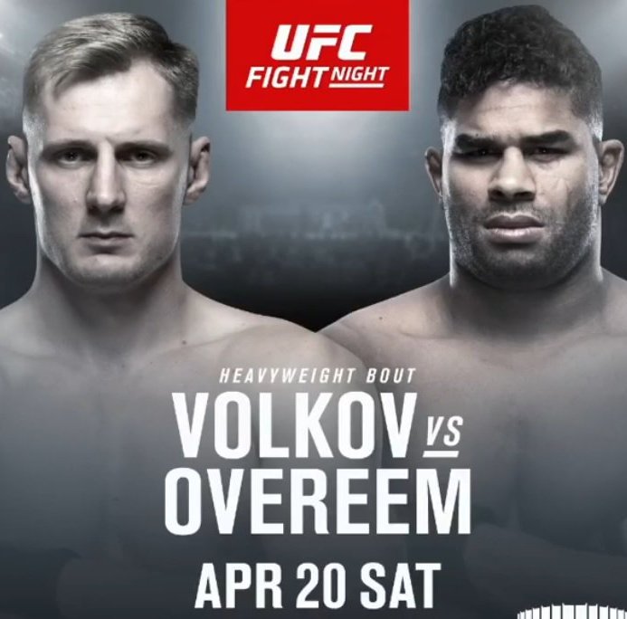 Бой Александр Волков - Алистар Оверим возглавит турнир UFC в Санкт-Петербурге